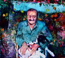 Meher Baba with Goat