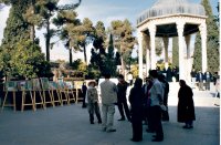 talking with visitors to Hafez Tomb and to my paintings