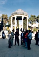 speaking with visitors